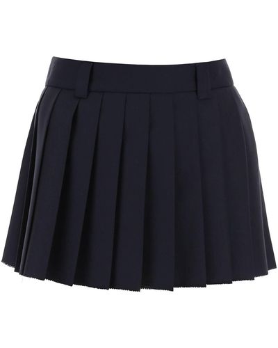 Miu Miu Batavia Pleated Mini Skirt - Blue