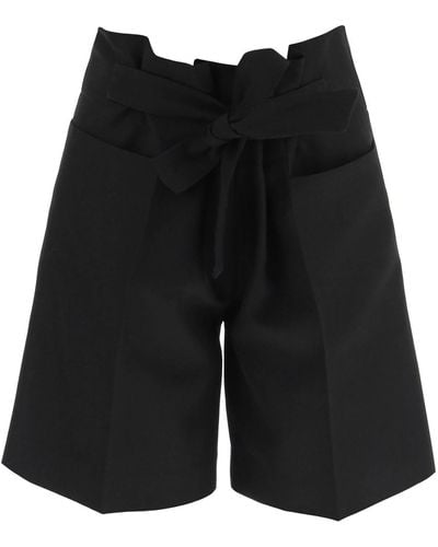 Totême Toteme Belted Wool-blend Shorts - Black