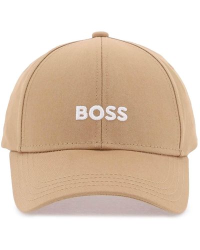 BOSS Baseball Cap With Embroidered Logo - Natural