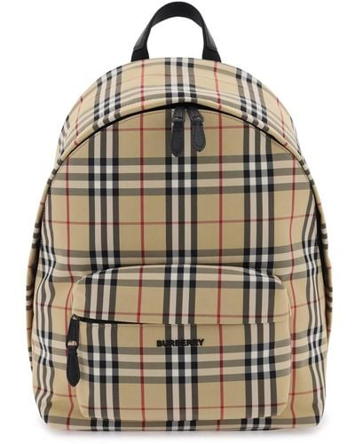 Burberry Check Backpack - Natural