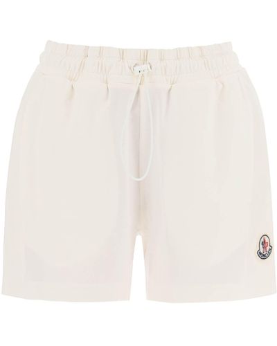 Moncler Sporty Shorts With Nylon Inserts - White