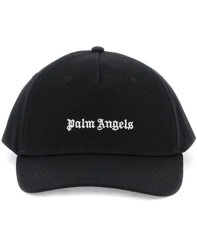 Palm Angels Embroidered Logo Baseball Cap With - Black