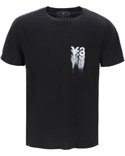 Y-3 Y-3 Short-Sleeved Perforated Jersey T - Black