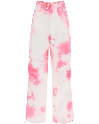 DARKPARK Tie-Dye Cotton Baggy Trousers - Pink