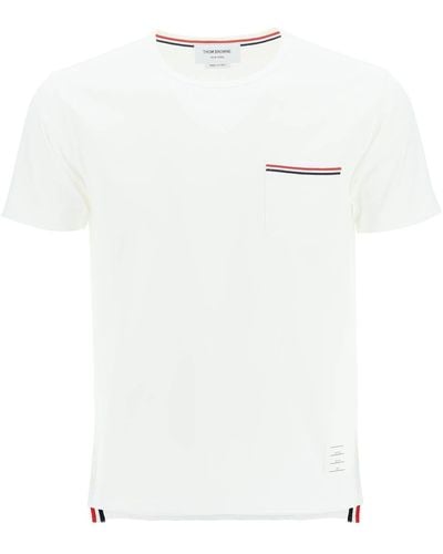 Thom Browne T-Shirt With Chest Pocket - White