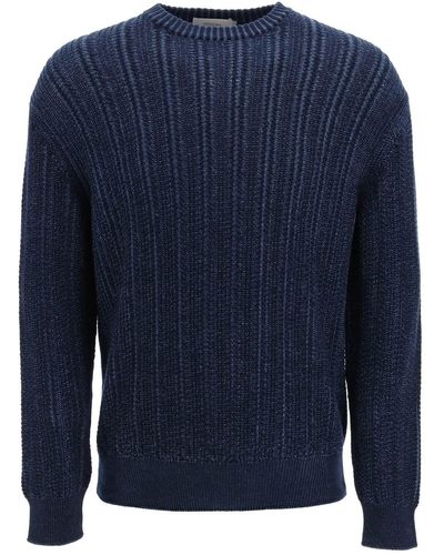 Agnona Cashmere, Silk And Cotton Sweater - Blue