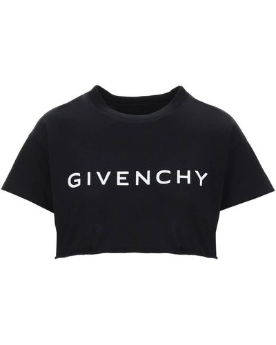 Givenchy T-shirt cropped logata - Nero
