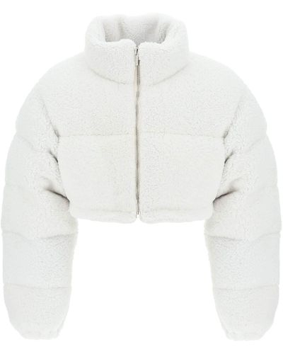 VTMNTS Cropped Shearling Puffer Jacket - White