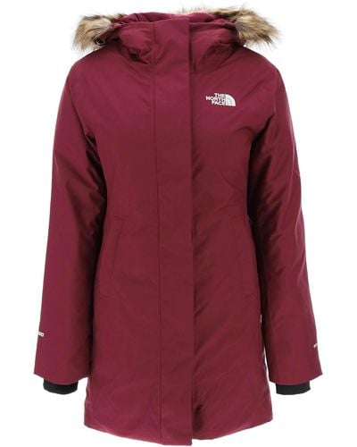 The North Face Arctic Parka With Eco Fur Trimmed Hood - Red