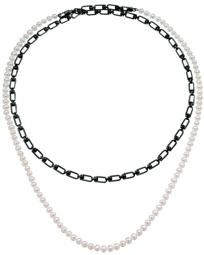 Eera Eera 'reine' Double Necklace With Pearls - White