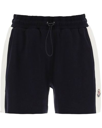 Moncler Sporty Shorts With Nylon Inserts - Blue