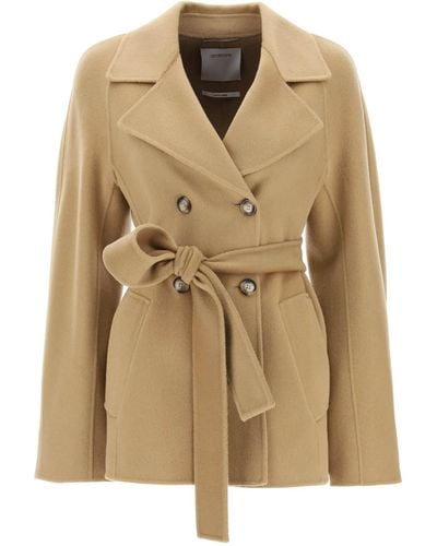 Sportmax Umano Double-Breasted Peacoat - Natural