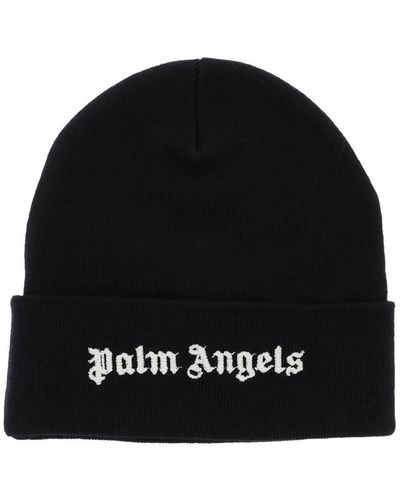 Palm Angels Cappello beanie con ricamo logo - Nero