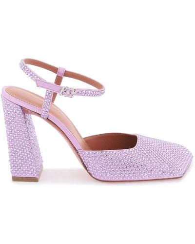 AMINA MUADDI Charlotte Court Shoes With Crystals - Pink