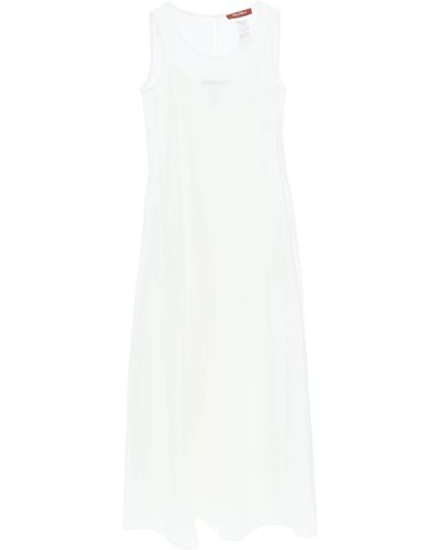 Max Mara Studio 'sax' Long Ramie Dress - White