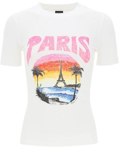 Balenciaga T-shirt Paris Tropical - Bianco