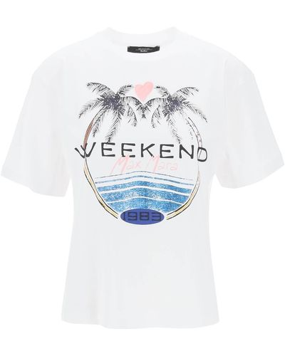Weekend by Maxmara T-shirt con stampa grafica 'Viterbo' - Bianco