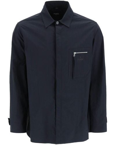 Fendi Lightweight Overshirt Jacket - Blue