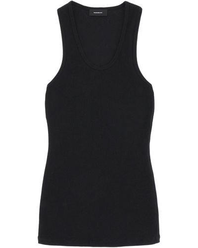 Wardrobe NYC Ribbed Sleeveless Top With - Black