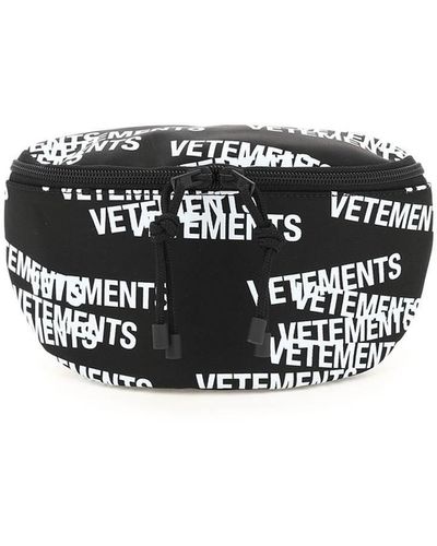 Vetements Logo Print Belt Bag - Black