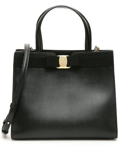 Ferragamo Vara New Bag Black Leather