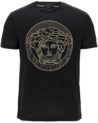 Versace Embellished Medusa T-shirt - Black