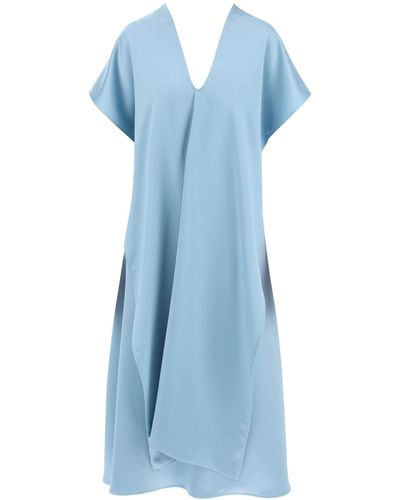 Weekend by Maxmara Midi Shrimp Dress With Cape - Blue