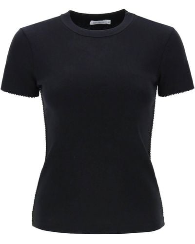 Saks Potts Uma T Shirt With Picot Details - Black