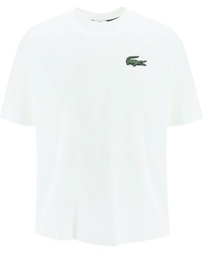 Lacoste Organic Cotton T-shirt With Macro Logo - White
