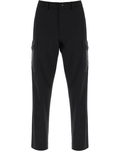 Moncler Basic Cargo Trousers In Technical Jersey - Black