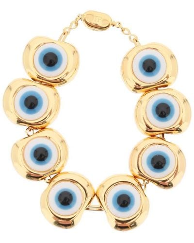 Timeless Pearly Bracelet With Eyes - Metallic