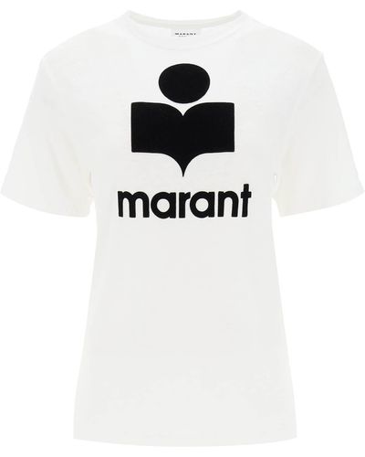 Isabel Marant Isabel Marant Etoile Zewel T-shirt With Flocked Logo - Black