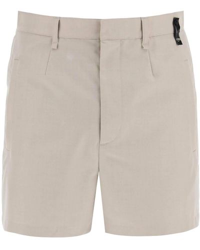 Fendi High-Waisted Tailored Bermuda Shorts - Grey