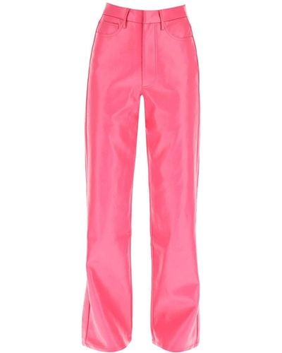 ROTATE BIRGER CHRISTENSEN 'rotie' Monogram Faux Leather Trousers - Pink