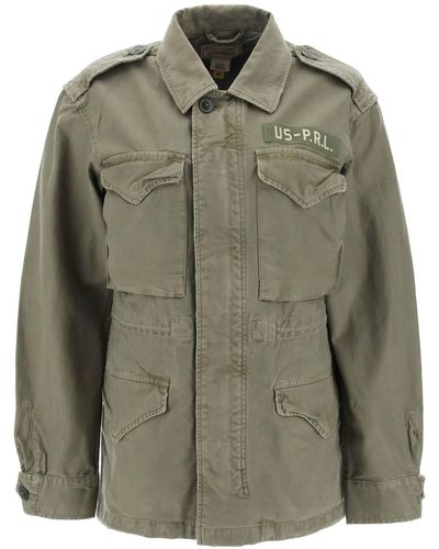 Polo Ralph Lauren Giacca Stile Militare In Cotone - Verde