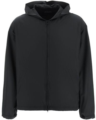 Balenciaga Windbreaker Jacket With Back Logo - Black