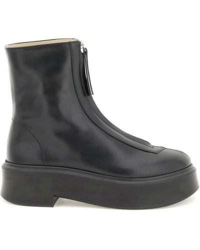 The Row Zipped I Ankle Boots - Black