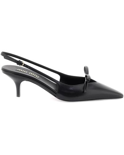 Miu Miu Slingback in pelle - Nero