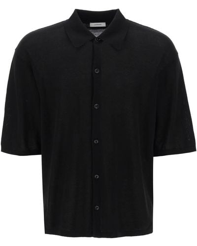 Lemaire Short Sleeved Knit Shirt For - Black
