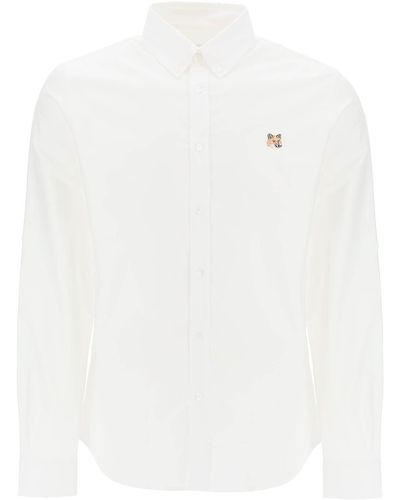 Maison Kitsuné Maison Kitsune "mini Fox Head Oxford Shirt" - White