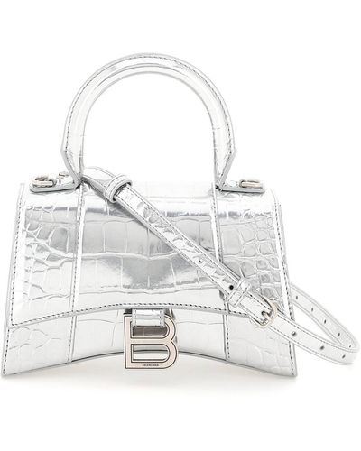 Balenciaga Hourglass Top Handle Xs Bag - White