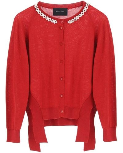 Simone Rocha Cardigan With Pearls - Red