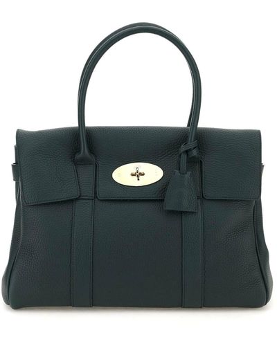 Mulberry Heavy Grain Leather Bayswater Bag - Black