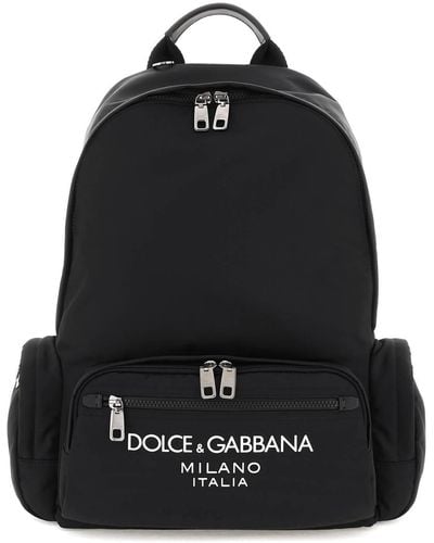 Dolce & Gabbana Zaino In Nylon Con Logo - Nero