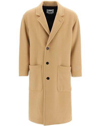 MSGM Cachemire Long Coat - Natural