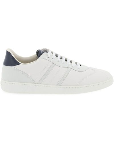 Ferragamo Hammered Leather Trainers - White