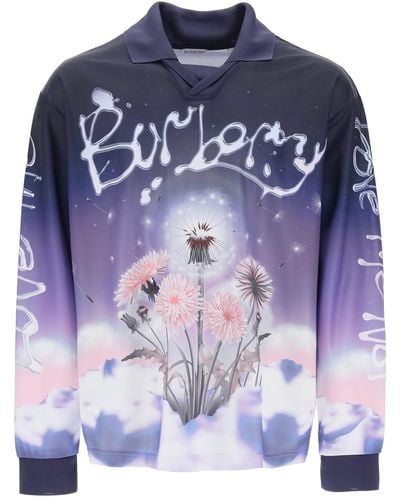 Burberry Long-Sleeved T-Shirt With Dandel - Blue