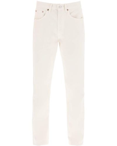 Agolde JEANS LANA STRAIGHT MID RISE - Bianco