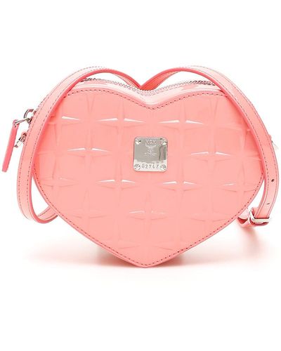 MCM Patricia Diamond Heart Bag - Pink