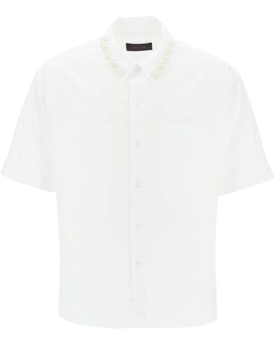 Simone Rocha Oversize Shirt With Pearls - White